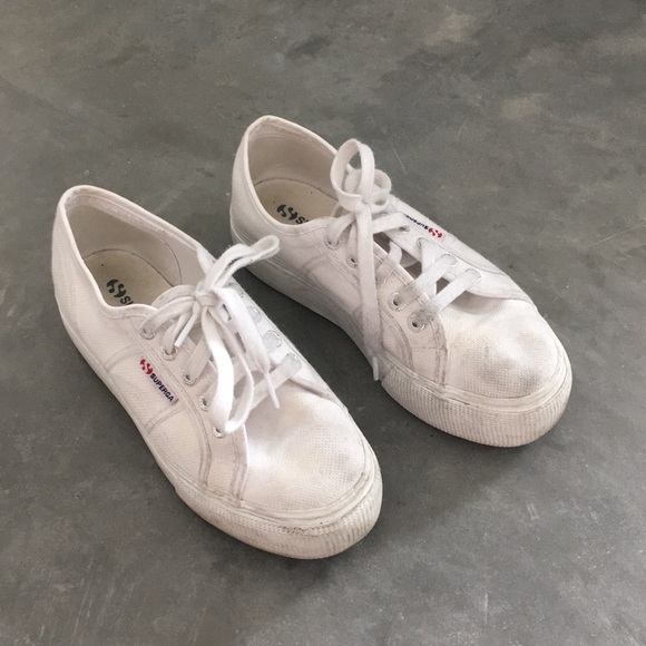Superga Shoes - EUC White Platform Superga Shoes